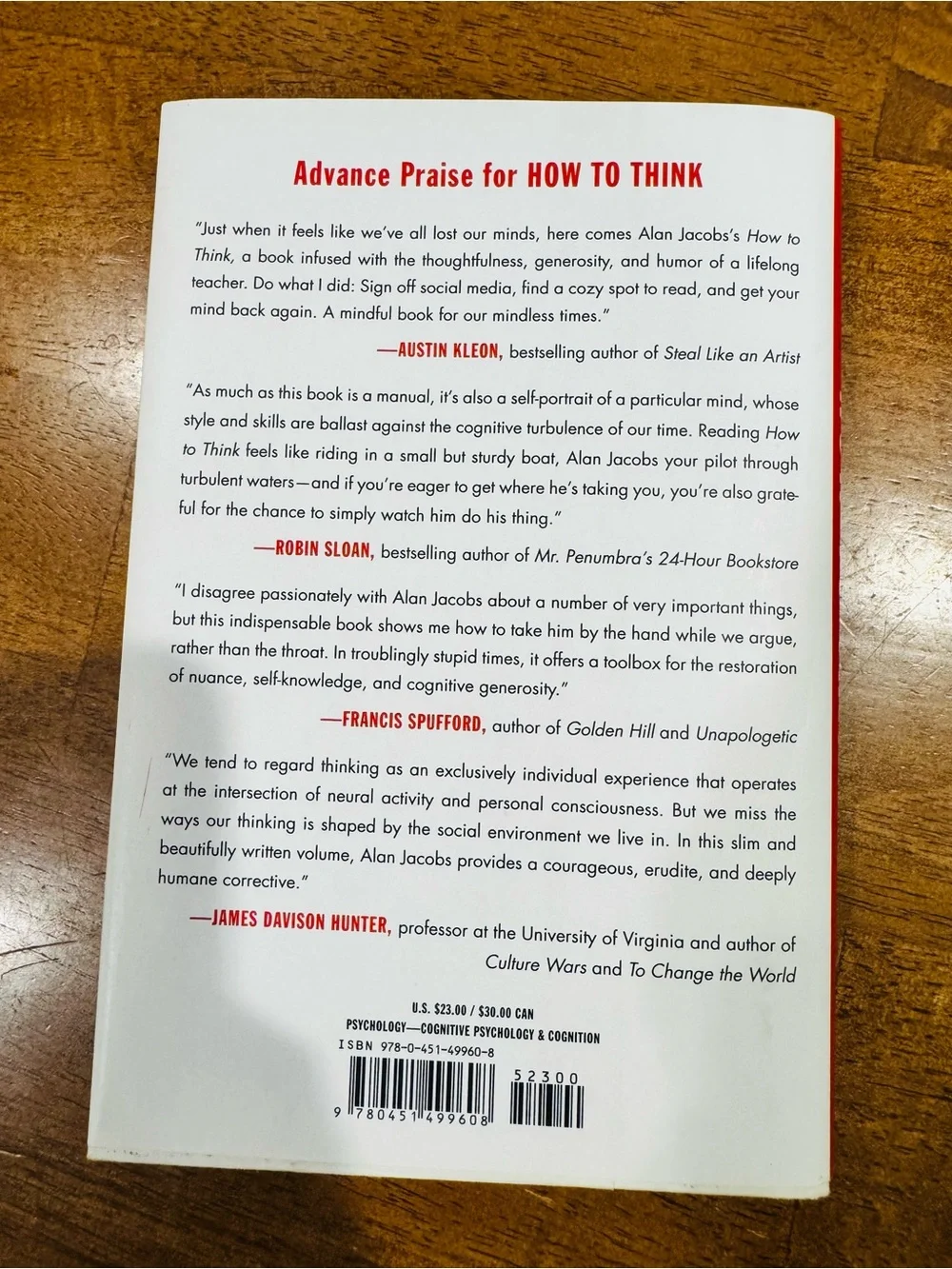 How to Think by Alan Jacobs Hardback Book